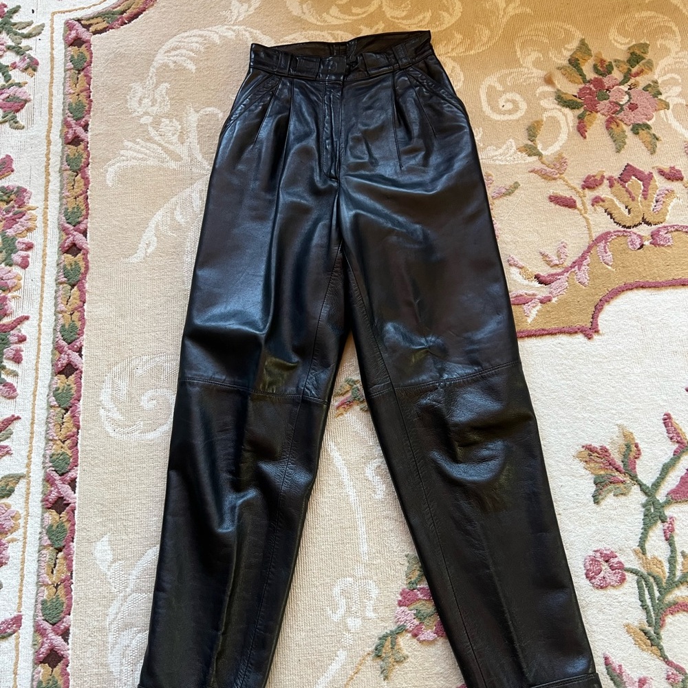 Gianni Versace Vintage Authentic Black Leather Pants